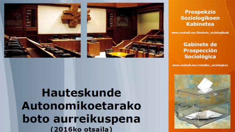 Eusko Jaurlaritzak argitara eman du azterlan bat balizko hauteskunde autonomikoetako boto aurreikuspenari buruz